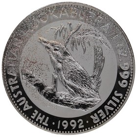 Moneda Australia 1 Dólar Kookaburra Plata 1992 1oz
