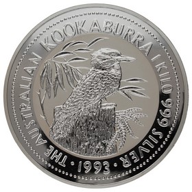 Moneda Australia 30 Dólares Kookaburra Plata 1993 1Kg
