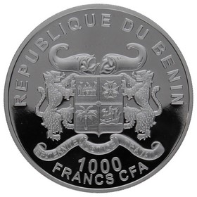 Moneda Benin 1000 Francos CFA Elefante de Benín Plata 2015 1oz