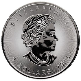 Moneda Canadá 5 Dólares sobredorada Plata 2015 1oz