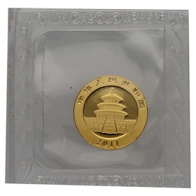 Moneda China 50 Yuanes Panda Oro 2011 1/10oz