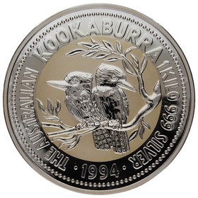 Moneda Australia 30 Dólares Kookaburra Plata 1994 1Kg