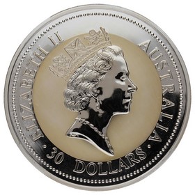Moneda Australia 30 Dólares Kookaburra Plata 1994 1Kg