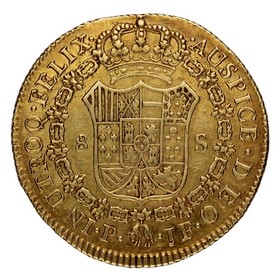 Moneda 8 Escudos Oro 1813 P-Popayán JF 27,01g