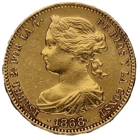 Moneda 10 Escudos Oro 1868 *-Madrid 8,38g