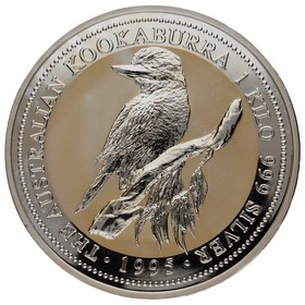Moneda Australia 30 Dólares Kookaburra Plata 1995 1Kg