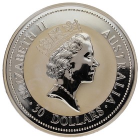 Moneda Australia 30 Dólares Kookaburra Plata 1995 1Kg