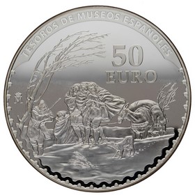 Moneda 50 Euros La Cometa y La Nevada Plata 2014 Madrid 168,75g