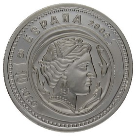 Moneda 10 Euros Joyas Numismáticas-Dracma Hispano-Griega Plata 2008 Madrid 27g