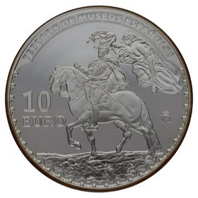 Moneda 10 Euros Tres Gracias y Felipe II a caballo Plata 2014 Madrid 27g