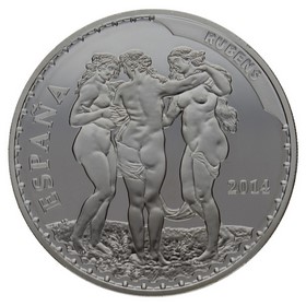 Moneda 10 Euros Tres Gracias y Felipe II a caballo Plata 2014 Madrid 27g