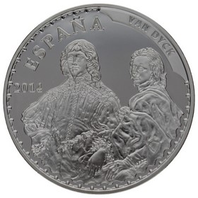 Moneda 10 Euros La Serpiente de metal y Sir Endymion Porter y Anton van Dyck Plata 2014 Madrid 27g