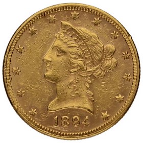 Moneda Estados Unidos 10 Dólares Coronet Head Oro 1894 Philadelphia 16,72g