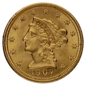 Moneda Estados Unidos 2½ Dólares Coronet Head Oro 1907 Philadelphia 4,17g
