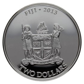 Moneda Fiji 2 Dólares Tortuga Plata 2013 1oz