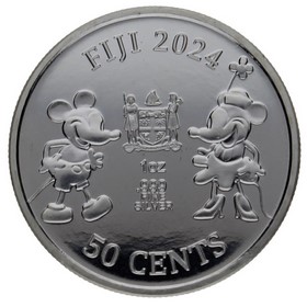 Moneda Fiji 0,5 Dólares Steamboat Willie Plata 2024 1oz