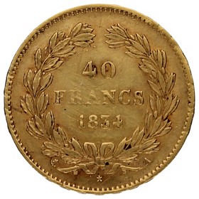 Moneda Francia 40 Francos Oro 1834 A-París 12,89g
