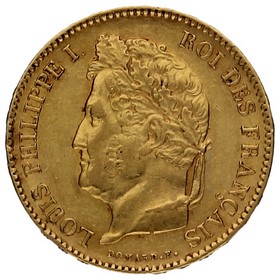 Moneda Francia 40 Francos Oro 1834 A-París 12,89g