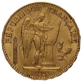 Moneda Francia 20 Francos Oro 1877 A-París 6,44g