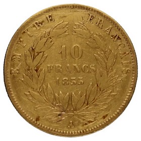 Moneda Francia 10 Francos Oro 1855 A-París 3,13g