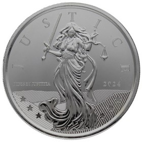 Moneda Gibraltar 1 Libra Justicia Plata 2024 1oz