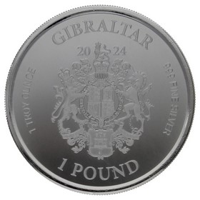 Moneda Gibraltar 1 Libra Justicia Plata 2024 1oz