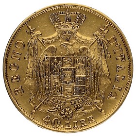 Moneda Italia 40 Liras Oro 1814 M-Milán 12,85g
