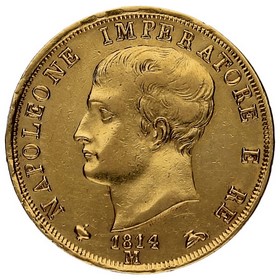 Moneda Italia 40 Liras Oro 1814 M-Milán 12,85g