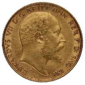 Moneda Reino Unido 1/2 Soberano Oro 1908 3,99g
