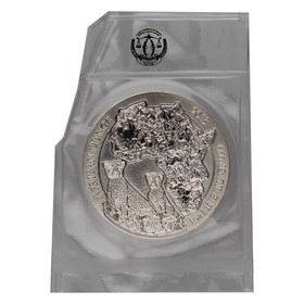 Moneda Ruanda 50 Francos Leopardo Plata 2013 1oz