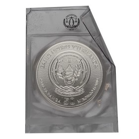 Moneda Ruanda 50 Francos Leopardo Plata 2013 1oz