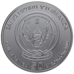 Moneda Ruanda 50 Francos Año del Conejo Plata 2023 1oz