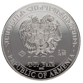 Moneda Armenia 1000 Dram Arca de Noé Plata 2021 5oz