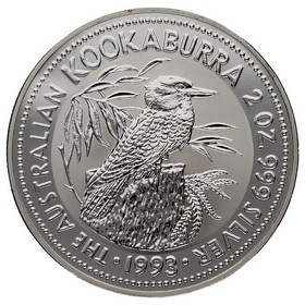 Moneda Australia 2 Dólares Kookaburra Plata 1993 2oz