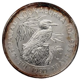 Moneda Australia 5 Dólares Kookaburra Plata 1990 1oz