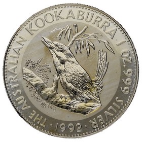 Moneda Australia 1 Dólar Kookaburra Plata 1992 1oz