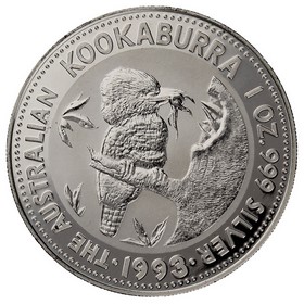 Moneda Australia 1 Dólar Kookaburra Plata 1993 1oz