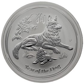Moneda Australia 1 Dólar Año del Perro Plata 2018 P-Perth 1oz