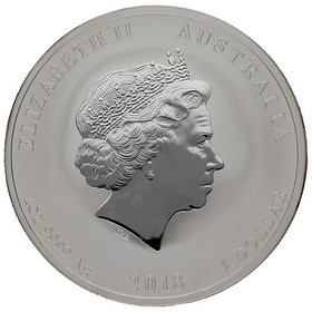 Moneda Australia 1 Dólar Año del Perro Plata 2018 P-Perth 1oz