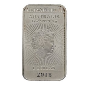 Moneda Australia 1 Dólar Dragón Rectangular Plata 2018 1oz