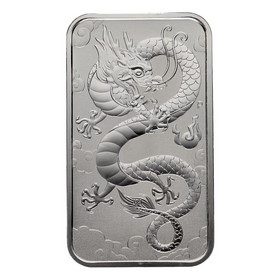 Moneda Australia 1 Dólar Dragón Rectangular Plata 2019 1oz