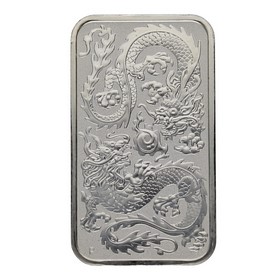Moneda Australia 1 Dólar Dragón Rectangular Plata 2020 1oz