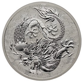 Moneda Australia 1 Dólar Mitos Chinos y Leyendas - Dragón Plata 2021 1oz