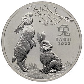 Moneda Australia 1 Dólar Año del Conejo Plata 2023 P-Perth 1oz