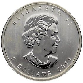 Moneda Canadá 5 Dólares Lobo Plata 2011 1oz