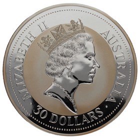 Moneda Australia 30 Dólares Kookaburra Plata 1993 P-Perth 1Kg