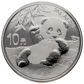 Moneda China 10 Yuanes Panda Plata 2020 30g