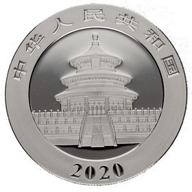 Moneda China 10 Yuanes Panda Plata 2020 30g