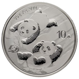 Moneda China 10 Yuanes 40 Años Panda Plata 2022 30g