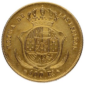 Moneda 100 Reales Oro 1861 *-Madrid 8,34g